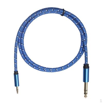 1/8 To 1/4 Stereo Cable, Heavy Duty 3.5mm TRS 6.35mm Audio Path Cord - Blue
