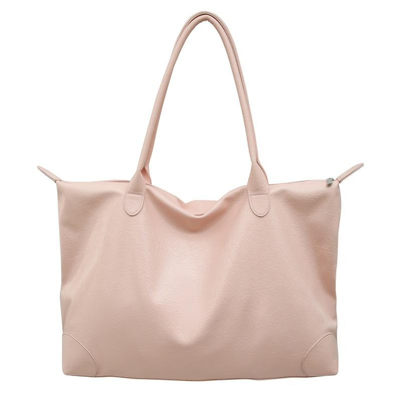 

Сумка через плечо из ПУ, портативная сумка для йоги, женская водонепроницаемая сумка большой вместимости для путешествий на короткие расстояния розовый