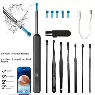 Durable And Safe Wireless Smart Visual Ear Cleaner 800W Ear Stick Otoscope Ear Wax Removal Tool Ear Pick Camera Ear Endoscope For Ios Android