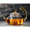 High Temperature Resistant Glass Teapot Thickened Brewing Teapot Flower Teapot Tea Set Office Thickened Glass