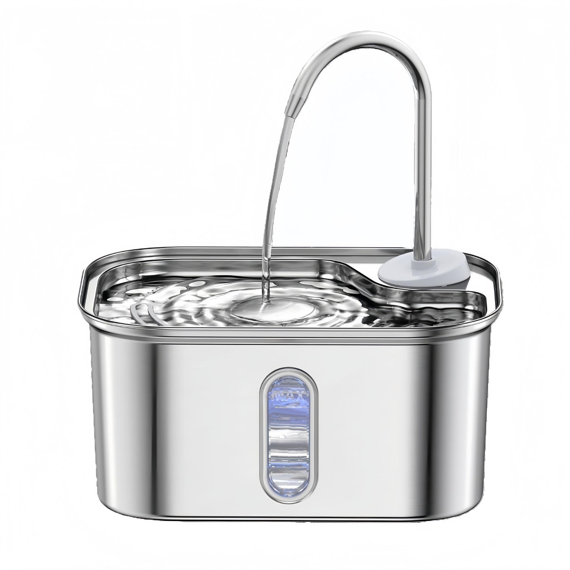 

304 Stainless Steel Pet Water Fountain Auto Circulate Filter Quiet Dog Cat Drinking Bowl Food Grade Rust Free 3L Large Capacity USB model