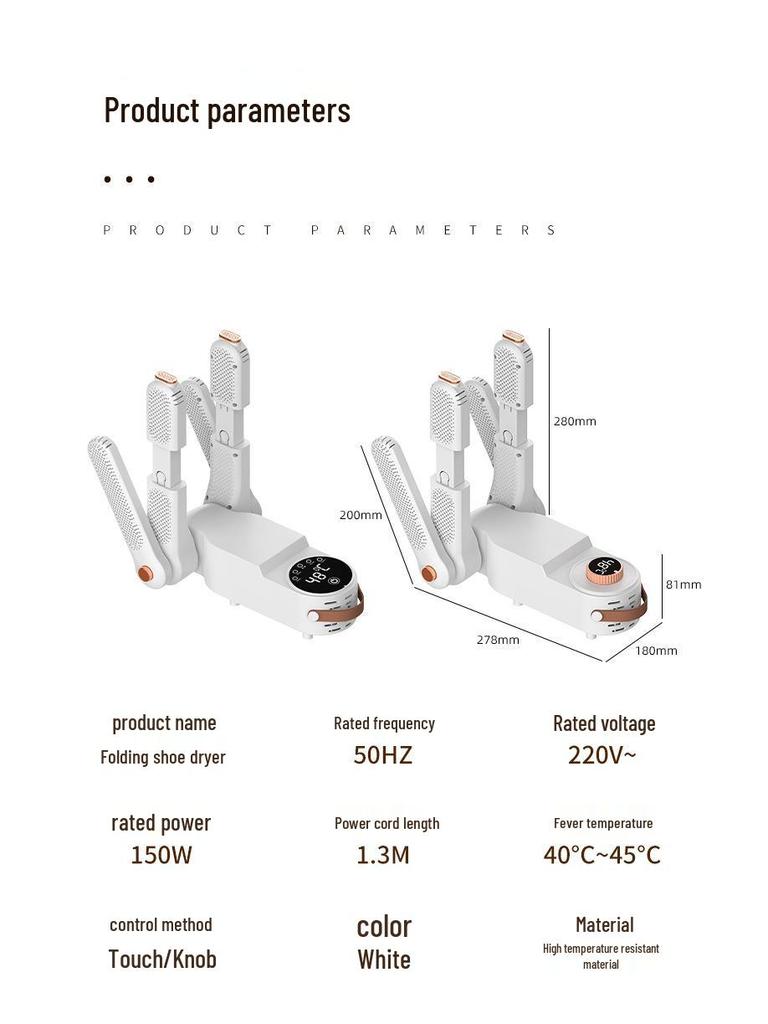 Portable Smart Shoe Dryer & Warmer: Foldable, Easy-to-Store Household Heating Solution.