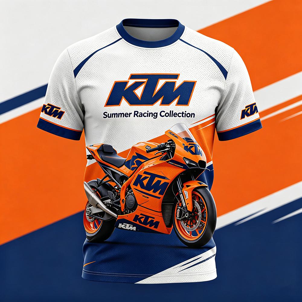 KTM Racing Team 3D Print T-Shirt Men Summer Short Sleeve Formula 1 Motorsport Sports Tee Casual Streetwear Top