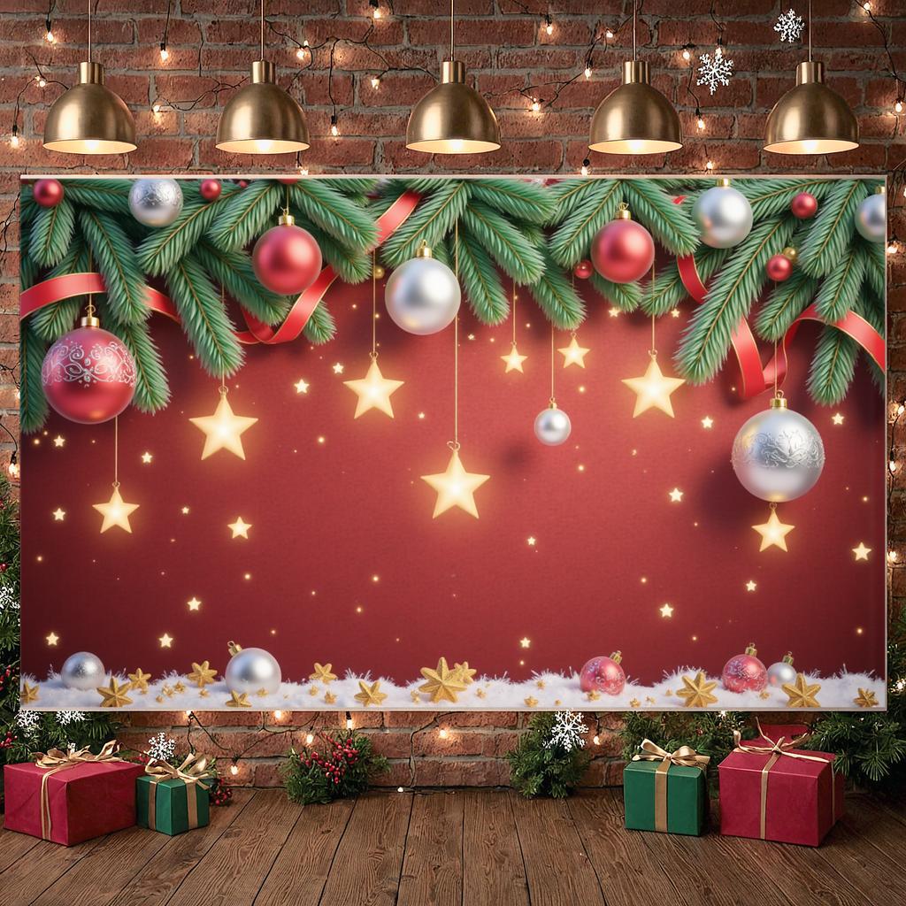 Christmas Banner Snowflake Pattern Winter Celebration Banner Xmas Background Festive Decorative Christmas Decor Backdrop