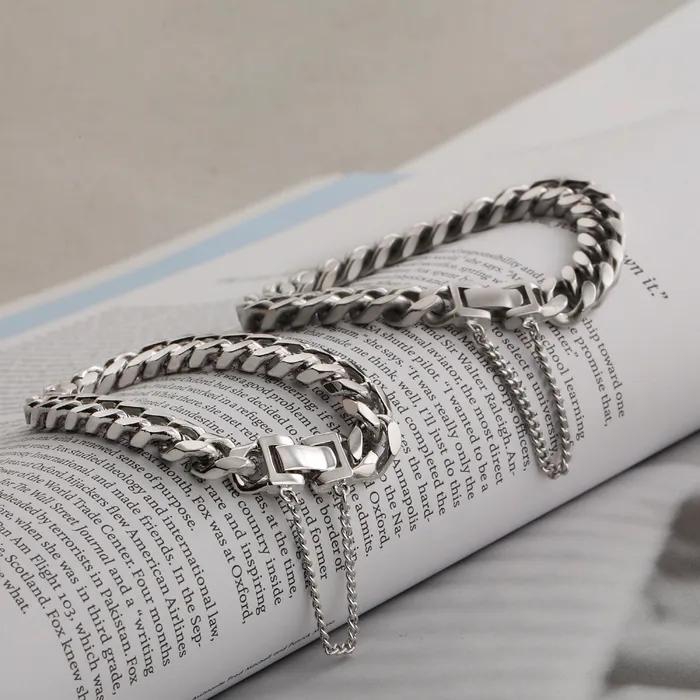 Silver Antique Silver 10mm Chain Bracelet SVB-177