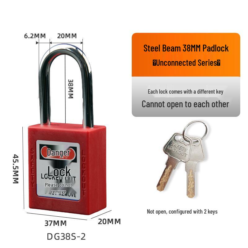 Bedi 38mm Industrial Safety Padlock: Engineering Plastic Insulated Electrical Lockout/Tagout (LOTO)