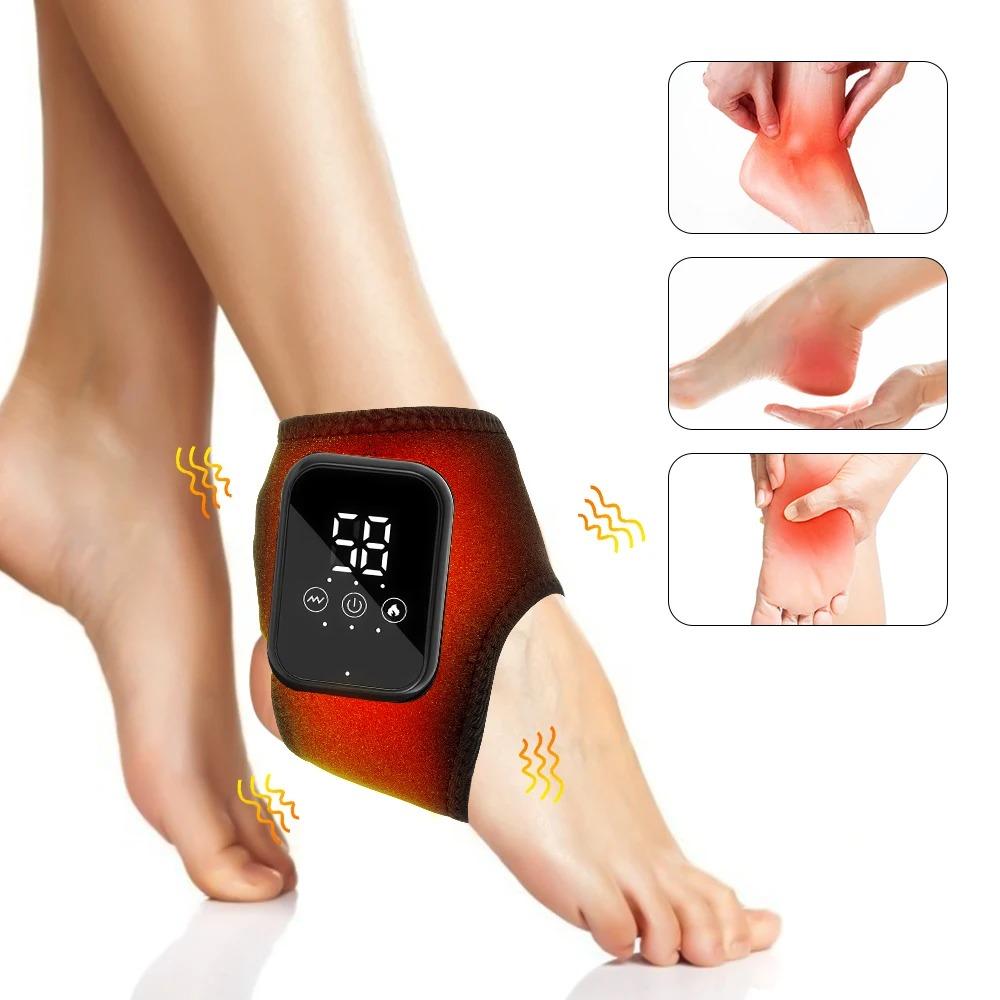 

Electric Ankle Brace with Adjustable Hot Compress Vibration Massage Ankle Guard Band Carpal Tunnel Foot Protection Support Tool