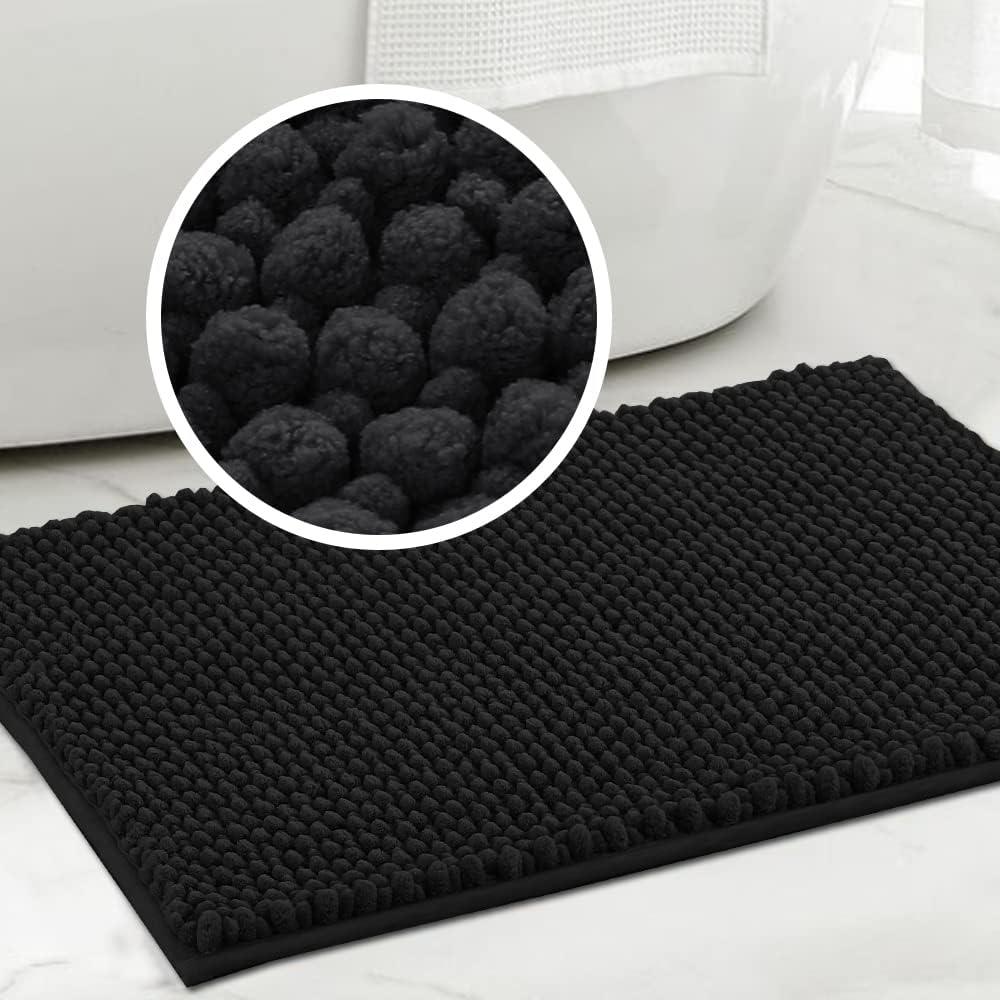Super Plush Microfiber Anti-skid Soft Bathroom Carpet, Water Absorbent Machine Washable Chenille Bathroom Mat, Quick Drying Plus