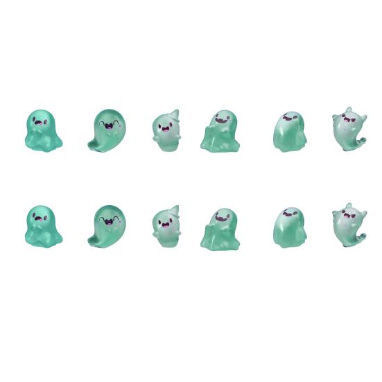 Glow in The Dark Mini Ghost Figures with Box Luminous Small Resin Ghost Figurine Miniature Ghost Garden Decor for Halloween Party Favors