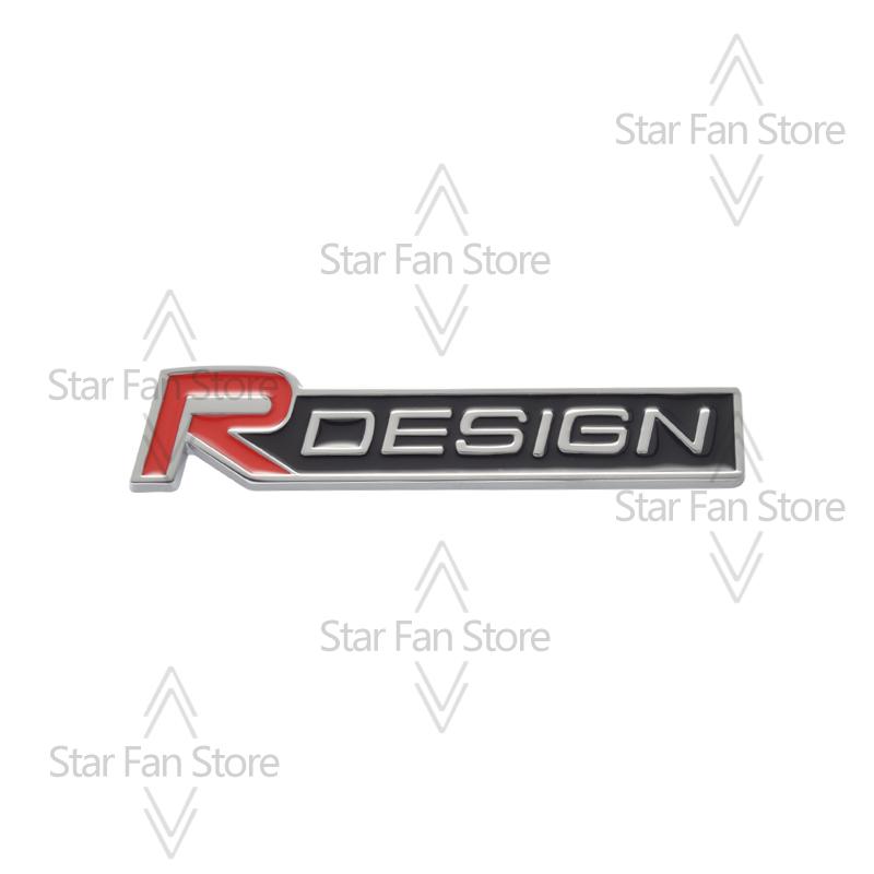 Metal R Design Grille Badge 3D Stickers Car Trunk Body Emblem Decal Car Styling For Volvo S40 S60 S80 V60 XC40 XC60 XC90 V40 AWD