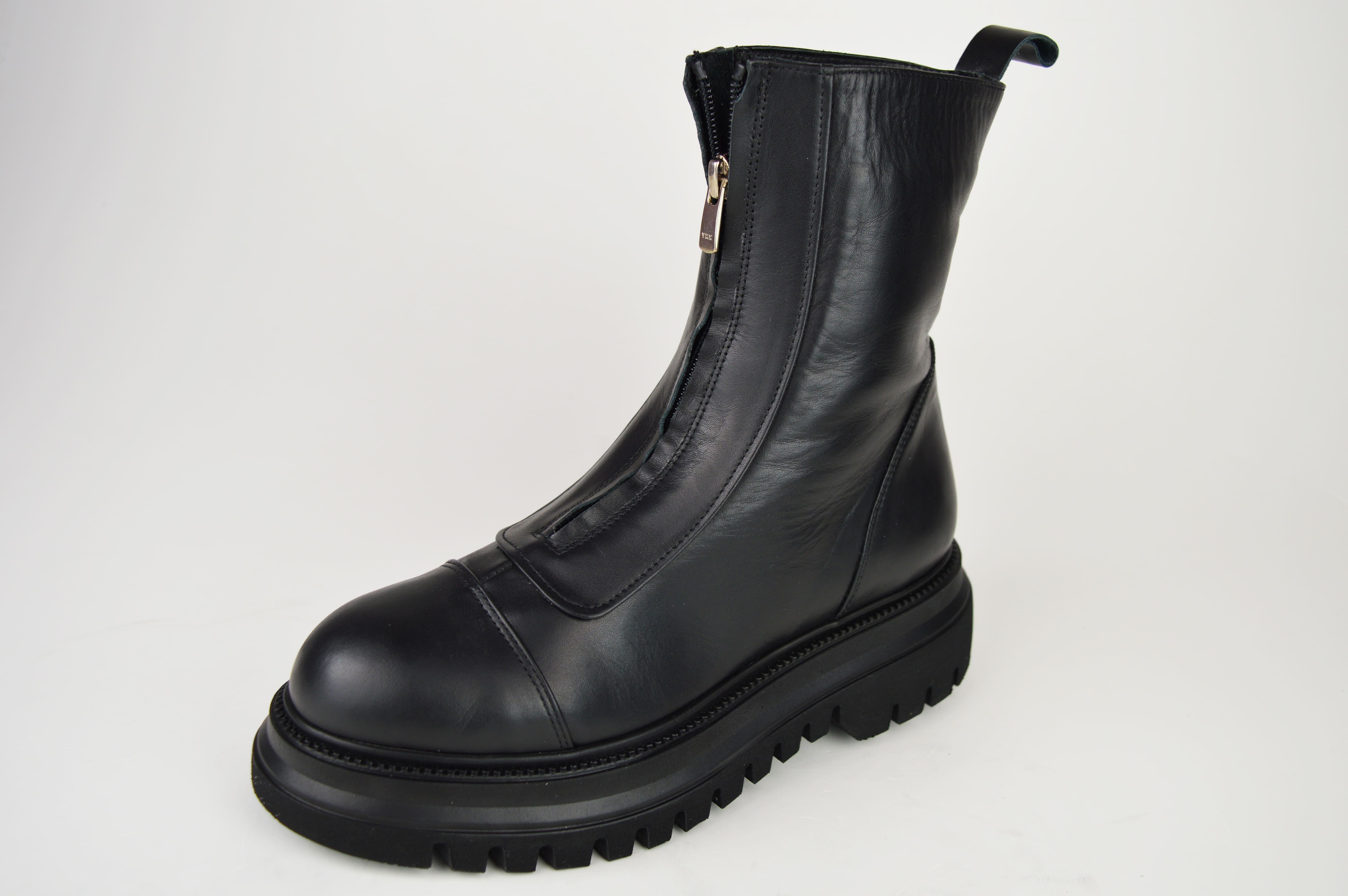 

Черевики з блискавкою AQUAMARIN 4704 37 Чорна шкіра 37 чорний