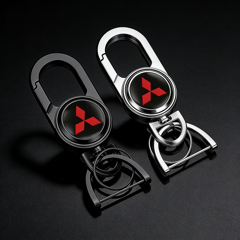 Alloy Keychain Key Ring for Mitsubishi Lancer Ex ASX Mirage OTO Montero L200 EVO Delica Pajero Eclipse Keyring Gifts Accessories QC3