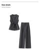 South Oil Fashion Linen Lace-Up Waistcoat & Wide-Leg Pants Set