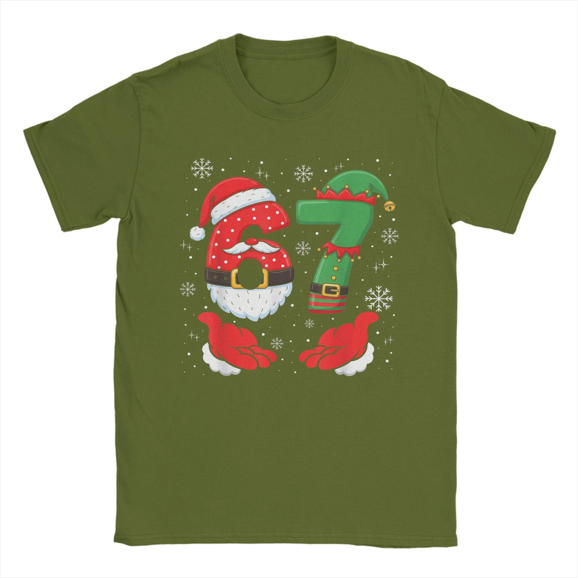 Men 67 Six Seven 6 7 Meme Xmas Custome Couple Christmas T-Shirts Tops Summer Short-Sleeved T Shirt 4XL