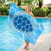 Blaues Aquarell Meeresschildkröte Strandtuch Ozeanmotiv Schnelltrocknendes saugfähiges Handtuch für Strandliebhaber