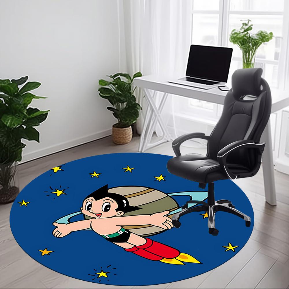 1pc Astro Boy Spaceship Office Round Area Rug, Under Office Chairs Bedroom Living Room Home Decor, Available in Various Sizes1