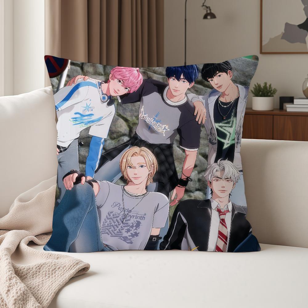 Kpop Style P-Plave Cartoon Pillow Case Suitable For Bedrooms Living Rooms Cars Home Decoration