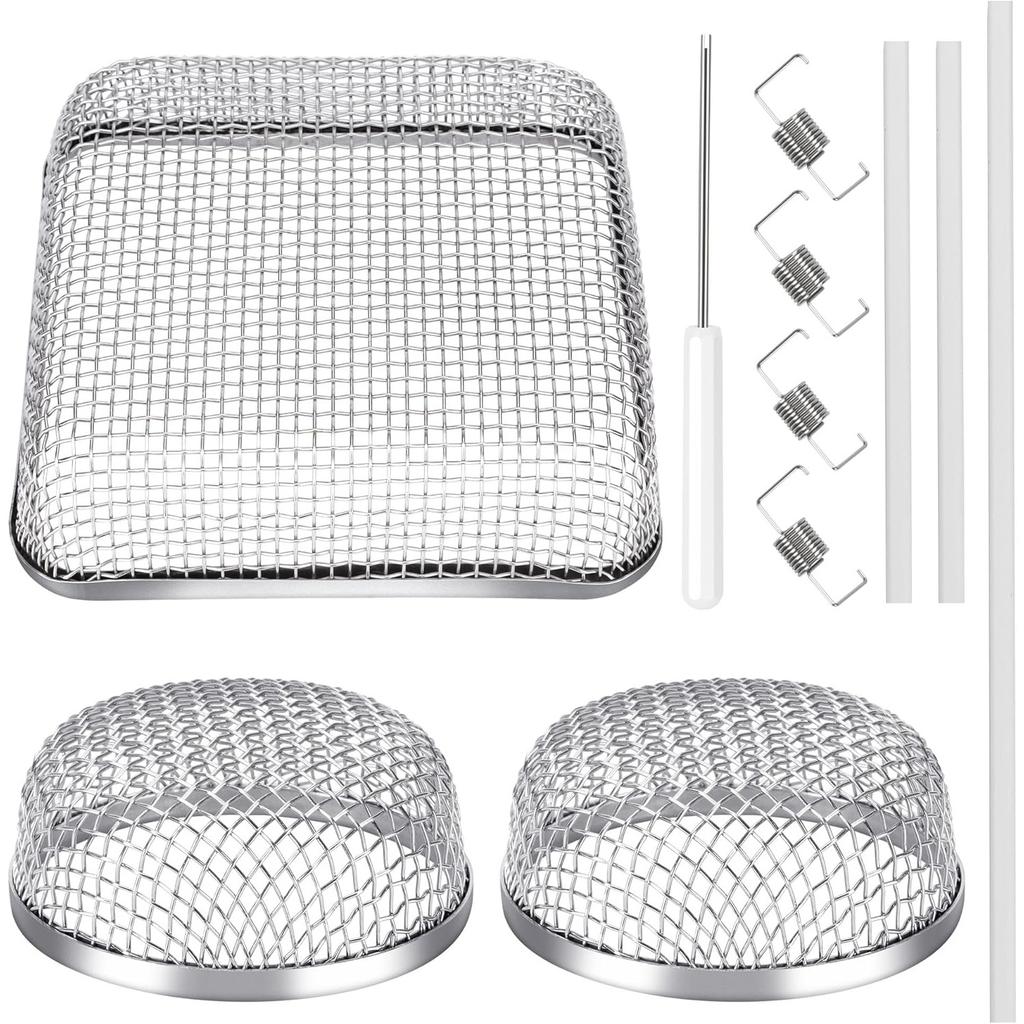RV Furnace Vent Screen, Bug Screens Heater Vent Cover for Camper with Installation Tool and Silicone Rubber, 2.8 x 1.3 Inch, 2 Pack