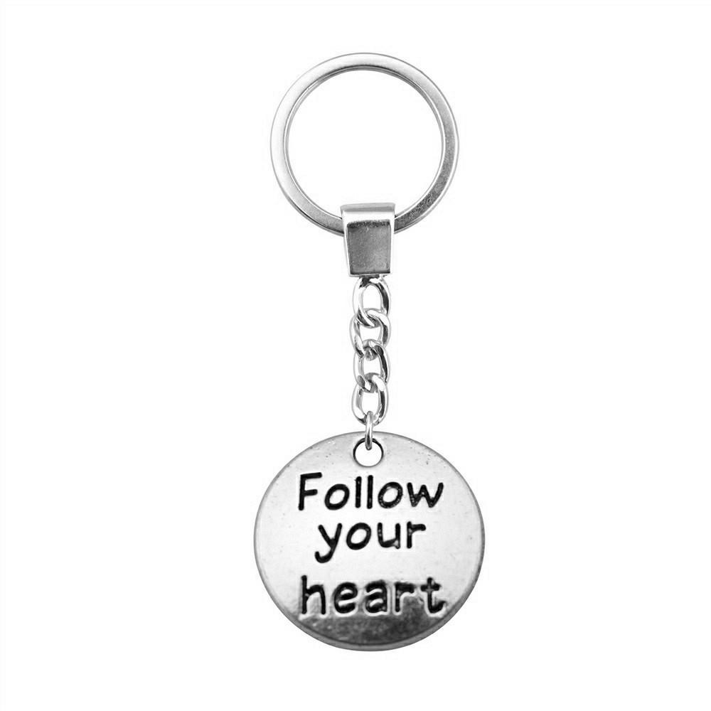 OM Symbol Letter Keychain Tags Yoga Themed Charm Key Holder 30mm Ring