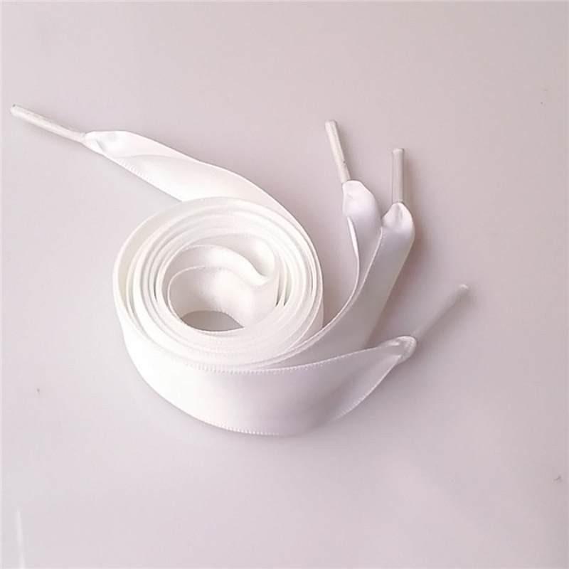 Double Ribbon Polyester Satin Wide Flat Shoelace Candy Color Various Fashion