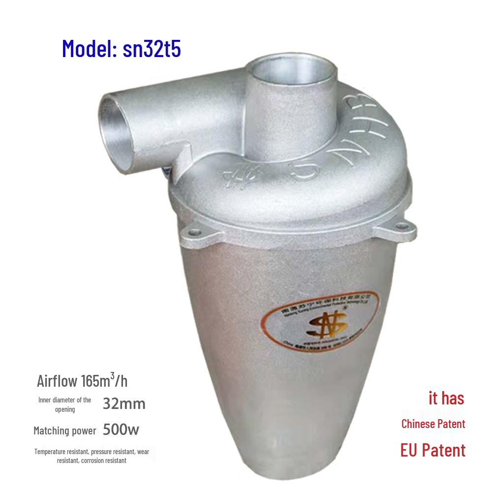 SN Brand Aluminum Alloy Cyclone Dust Collector, 32mm Caliber, 3L Dust Bin - Ideal for High Temp and High Pressure Dust Removal.