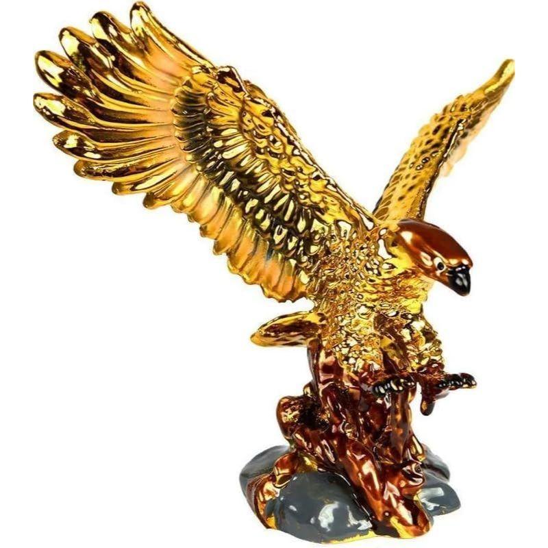 

Золотая статуэтка орла Экспонат Счастье и Деньги Богатство Сидящий Идол для Домашнего Декора Гостиная Спальня Офисный Стол Декоративные Подарки на Дивали