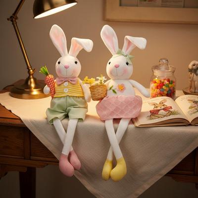 Adjustable Long Legged Easter Rabbit Decoration Cute Display Item Rabbit Doll  Home Decoration