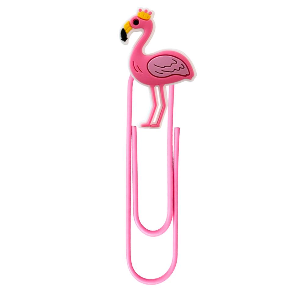 Bunter Flamingo Lesezeichen & Büroklammer Schmuck - Niedliches DIY Metall Schreibwaren Geschenk