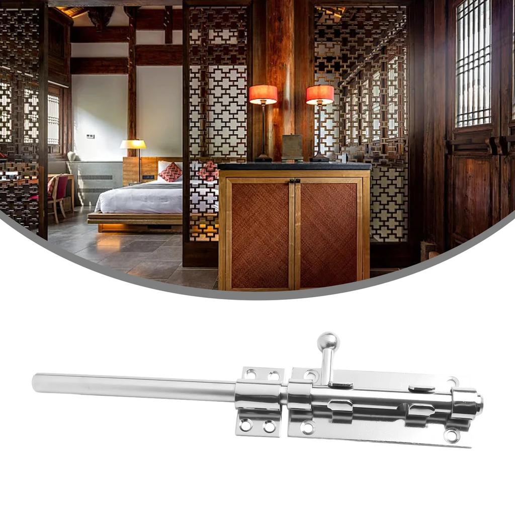 Chrome Door Latch Bathroom Door Lock DIY Installation 360° Installation Brushed Nickle Finish Extra Security For Bathroom