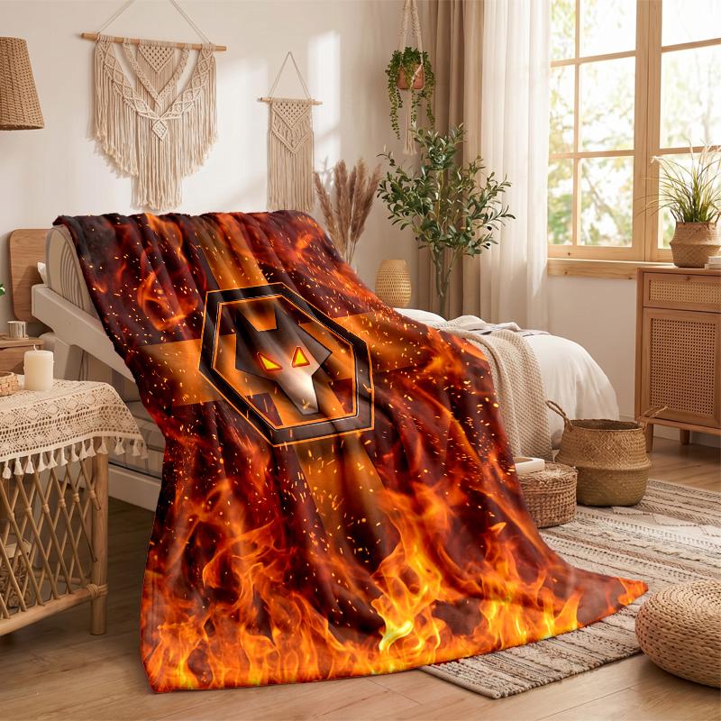 Wolverhampton Wanderers Football Print Flannel Blanket Soft Warm Sofa Bed Throw Blanket For Home Office Bedroom