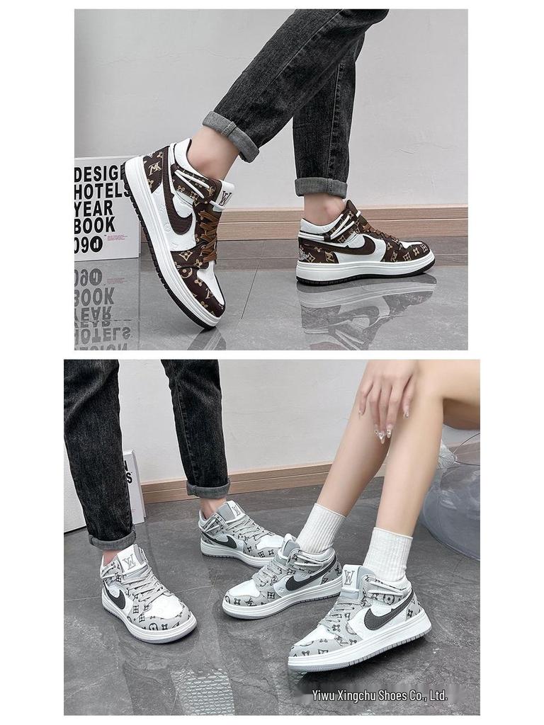 AJ Damen Air Force 1 High-Top Schwarz Weiß Panda Shadow Grey Sneaker