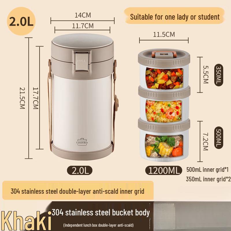 

3-Layer 304 Stainless Steel Insulated Food Jar with Handle