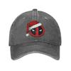 Deadpool Icon Santa Hat Christmas Unisex Women Baseball Cap  Distressed Denim Washed Hats Cap Outdoor Adjustable Snapback Hat