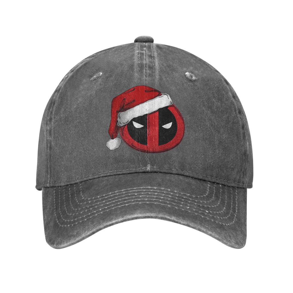 Deadpool Icon Santa Hat Christmas Unisex Women Baseball Cap Distressed Denim Washed Hats Cap Outdoor Adjustable Snapback Hat