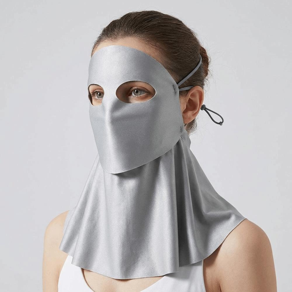 Solid Color Sunscreen Mask Sun Protection Neck Wrap Breathable Ice Silk Face Veil Female
