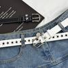 Star Eyelets Women's Jeans Belt Metal Buckle Girls Rivet Waistband Y2K Star Waist Belts  Rock Roll