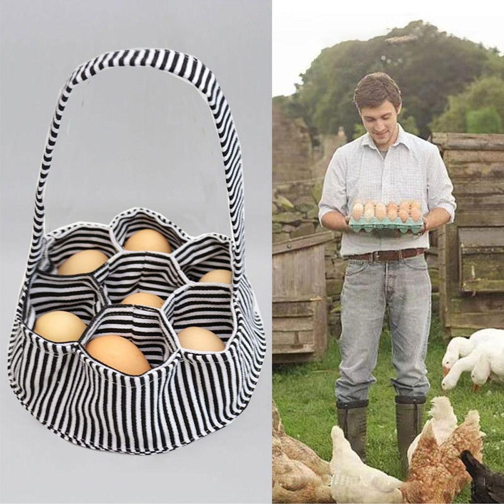 Multifunctional Eggs Collection Basket Canvas Canvas Eggs Storage Tool Farm Fresh Eggs