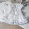 Summer Girls Princess Dress With Puff Sleeves Star Sequins Tulle Skirt Cute Party Gown For Kids