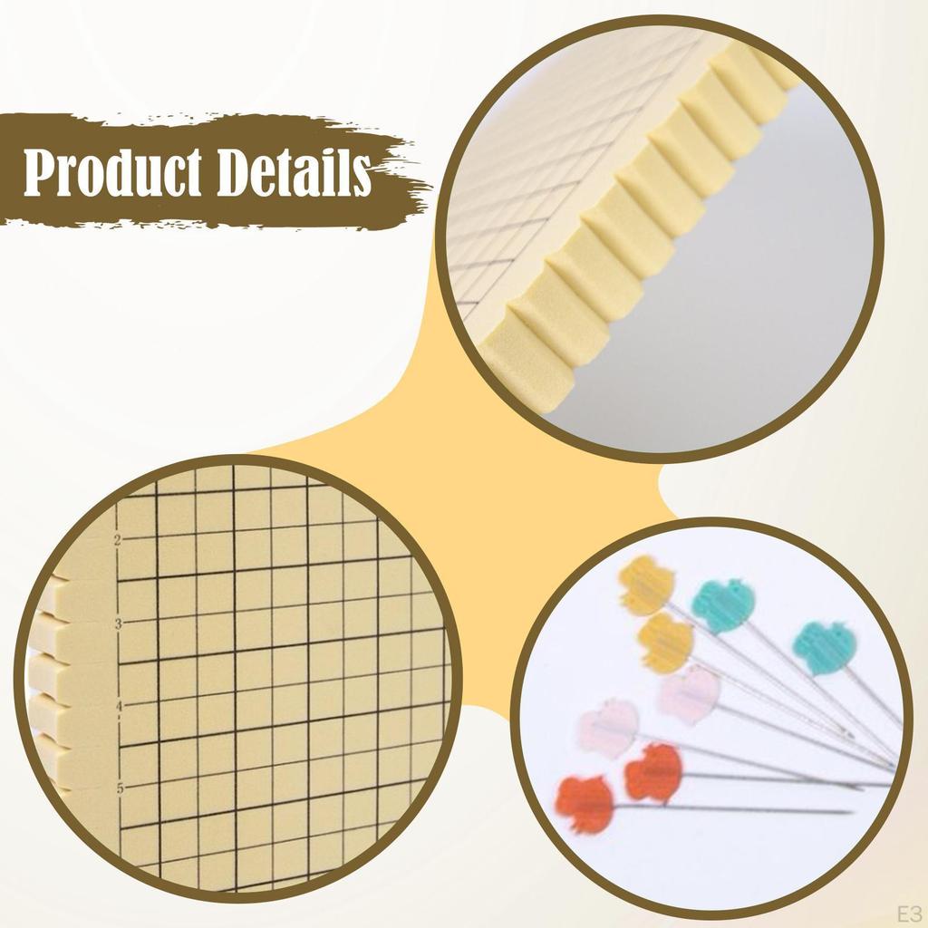 Macrame Board and Pins Kit with Grids for Measuring Reusable English Instruction Handmade