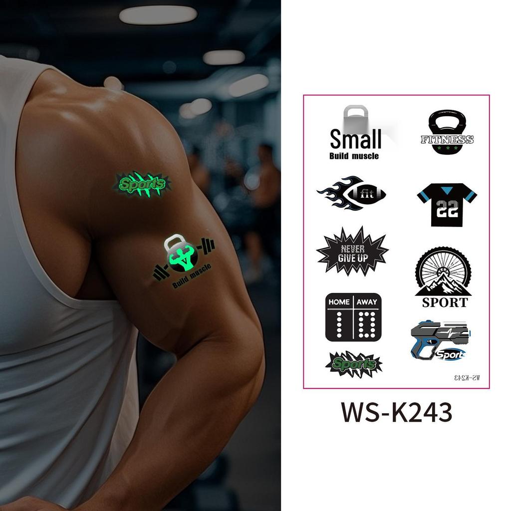 Luminous Waterproof Sport Tattoo Stickers for Night Workouts – Temporary Glow Arm & Face Stickers