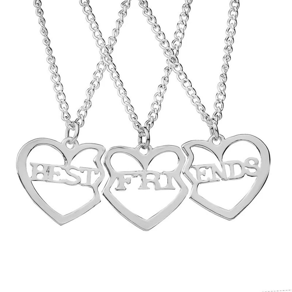 3/4 Pcs/Set Best Friends Pendant Necklace for Women Avocado Lover Broken Heart Clavicle Chain BFF Best Friends Jewelry Gifts
