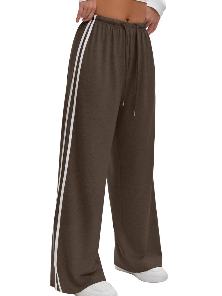Pantaloni da Yoga Larghi da Donna Stile Europeo-Americano con Coulisse e Fascia Laterale