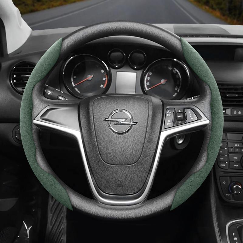 Suitable for Opel Anti-Slip Buckle Segmented Suede Steering Wheel Cover Suitable for Astra H Gtc J Insignia Corsa D E Mokka Vectra C K Zafira B 