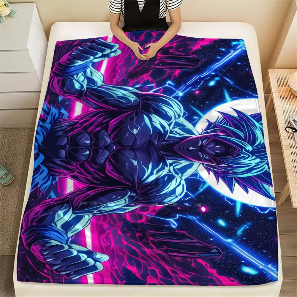 

Goku Bedroom Sofa General Flannel Blanket, Warm Printed Cover for Daily Rest, Chair Use and Picnic Trip.-TING 75x90cm