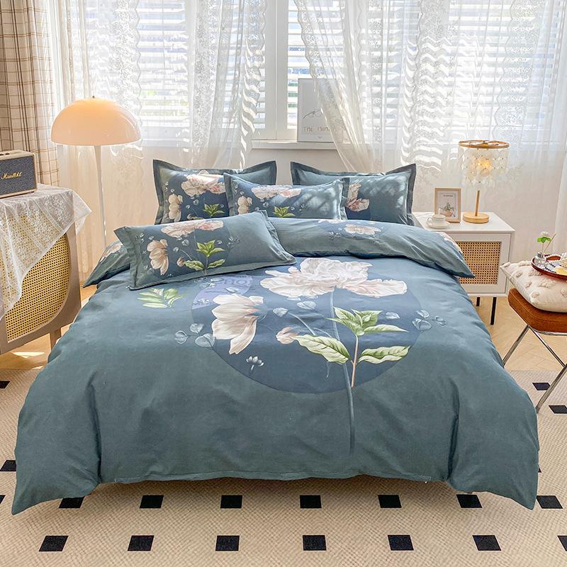 Skin-friendly Cotton Plant Cashmere Thickened Sanded Four-piece Bedding Set Dormitory Three-piece Set Bed Sheet Quilt Cover
