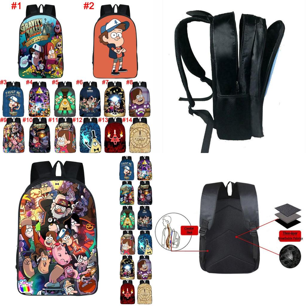 Mochila de Desenho Gravity Falls Com Design Durável e Grande Capacidade Para Estudantes
