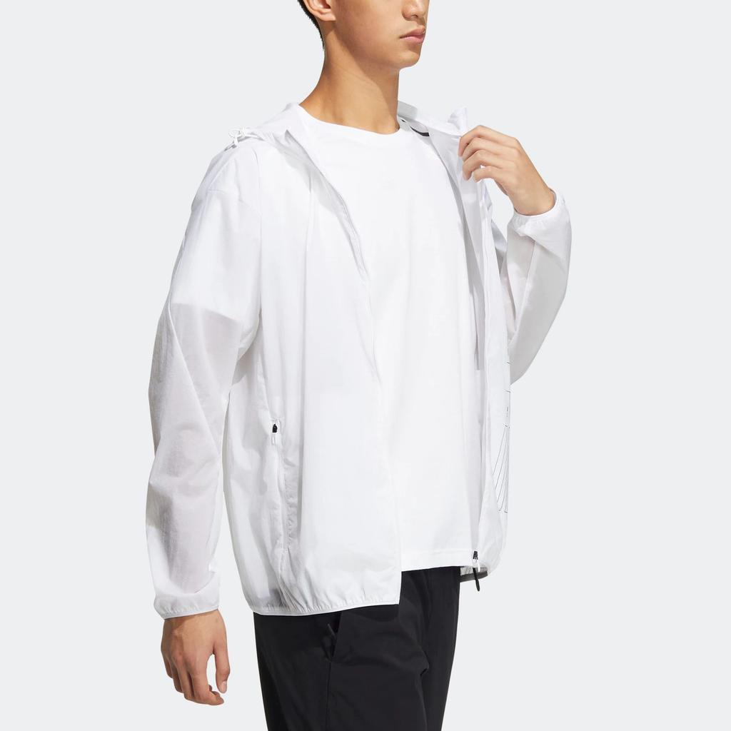 Adidas Jackets Men's White Hooded Non Detachable Moderate Other HE9917
