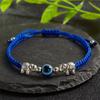 Retro Handmade Woven Evil Eyes Elephant Bracelet For Women Men Simple Classic Animal Evil Eye Bracelet Bangle Friendship Jewelry