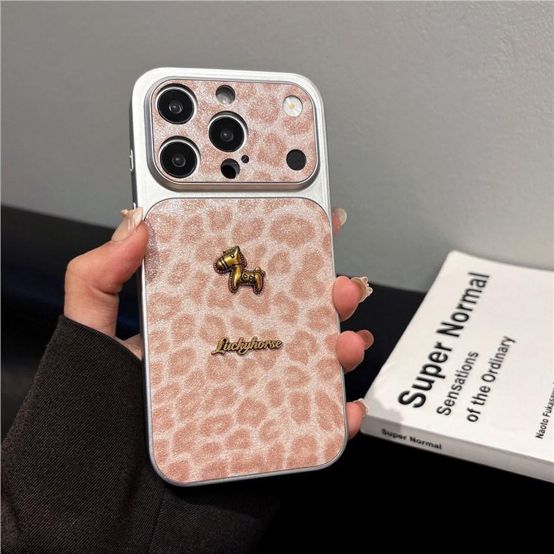 Retro Glitter Leopard Print iPhone 17 Pro Max Case Sticker - High-End Feel iPhone 17 Pro Max