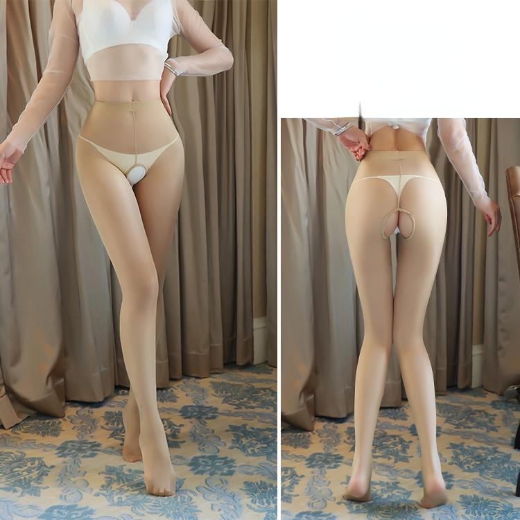 New Open Crotch Tights for Men Sexy Underwear Erotic Women Sheer Crotchless Pantyhose Gothic Nylon Silk Stockings Sexy Stockings